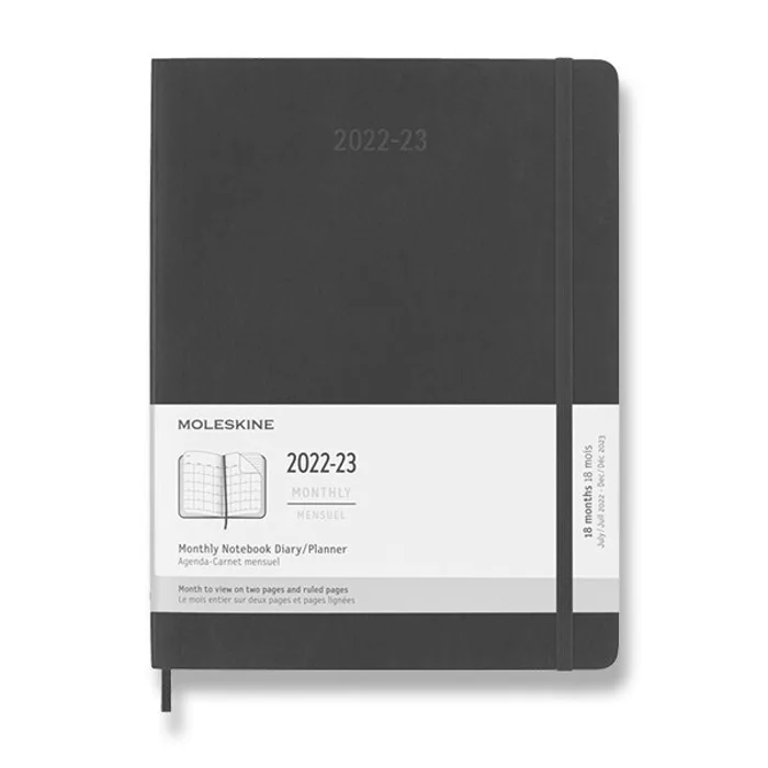 Hauptbild des Produkts 18měsíční diář Moleskine 2022-23 - měkké desky XL, měsíční, černý