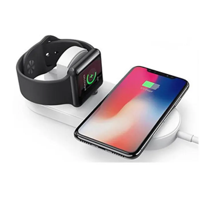 Hauptbild des Produkts 2v1 bezdrátová nabíječka, pro telefon a Apple Watch, bílá, 5V, 10W, Qi