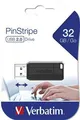 32 GB USB Flash 2.0, 11/8 MB/Sek., Nadelstreifen, VERBATIM, schwarz