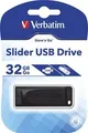 32GB USB Flash 2.0 Slider, VERBATIM, schwarz