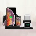 3v1 kabelloses Ladegerät, für Handy, Apple Watch und Airpods, schwarz, 5/9V, 15W, Qi