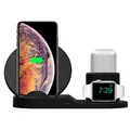 3v1 kabelloses Ladegerät, für Handy, Apple Watch und Airpods, schwarz, 5/9V, 15W, Qi