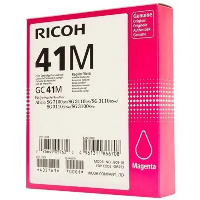 Hauptbild des Produkts 405763 Toner pro SG 3100SNw, SG 7100DN tiskárny, RICOH Type GC41M magenta, 2 200 stránek