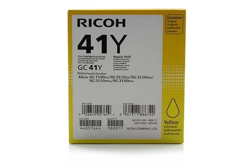 Hauptbild des Produkts 405764 Toner pro SG 3100SNw, SG 7100DN tiskárny, RICOH Type GC41Y žlutá, 2 200 stránek