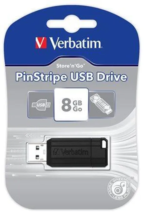 Hauptbild des Produkts 8GB USB Flash 2.0, 10/4MB/sec, Pin Stripe, VERBATIM, černý