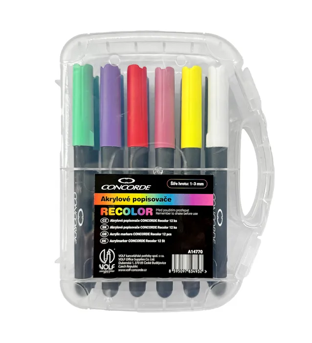 Hauptbild des Produkts Akrylové popisovače CONCORDE Recolor 12ks