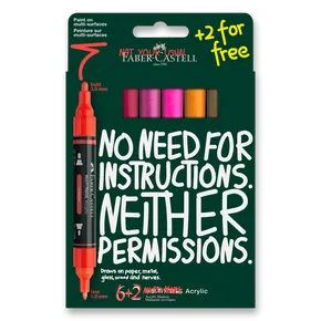 Faber-Castell Multimark Flame Acrylmarker [6+2 Stück]