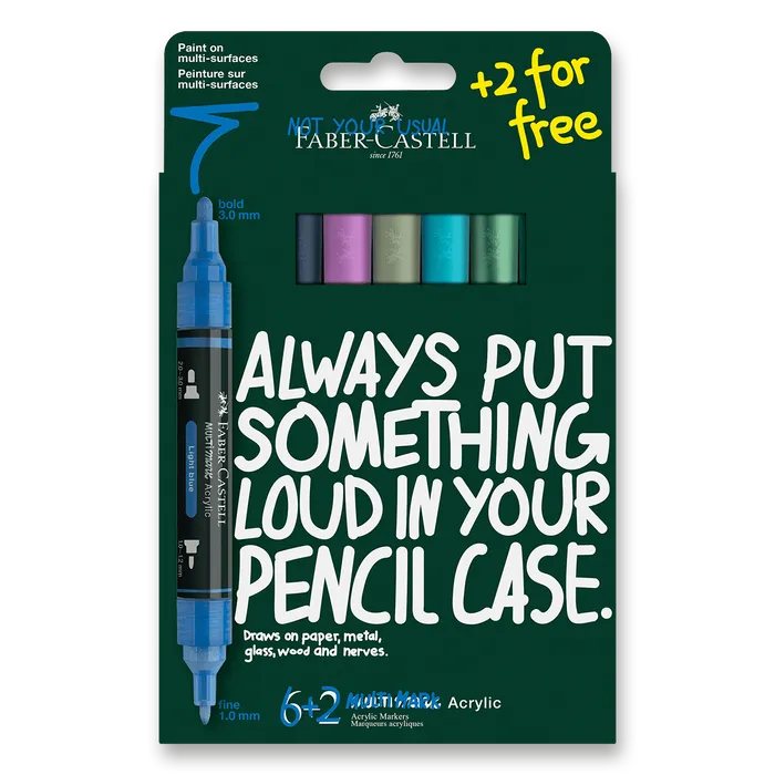 Hauptbild des Produkts Akrylový popisovač Faber-Castell Multimark Frost [6+2 ks]