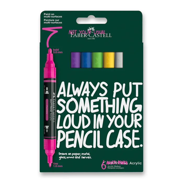 Hauptbild des Produkts Akrylový popisovač Faber-Castell Multimark Vibrant [6 ks]