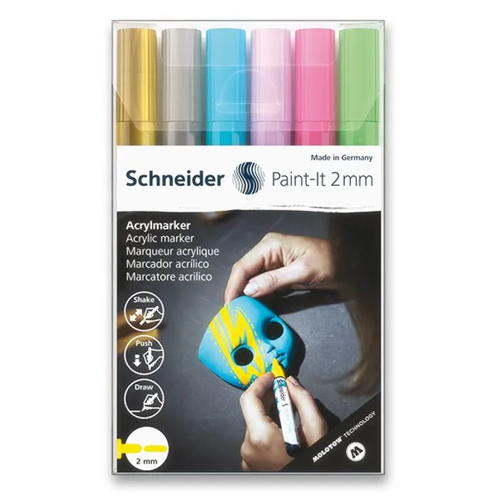 Hauptbild des Produkts Akrylový popisovač Schneider Paint-It 310 souprava V2, 6 barev