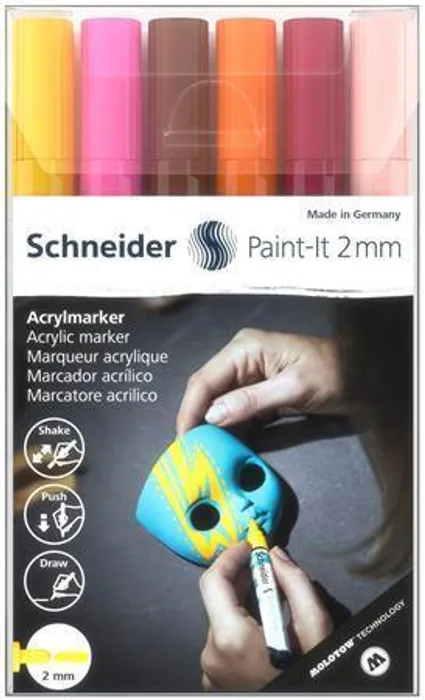 Hauptbild des Produkts Akrylový popisovač Schneider Paint-It 310 souprava V3, 6 barev