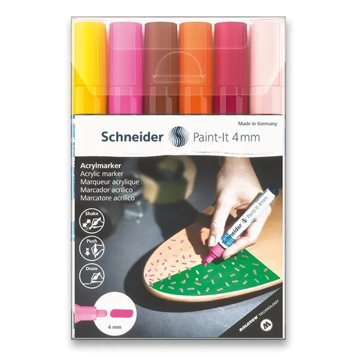 Hauptbild des Produkts Akrylový popisovač Schneider Paint-It 320 souprava V3, 6 barev