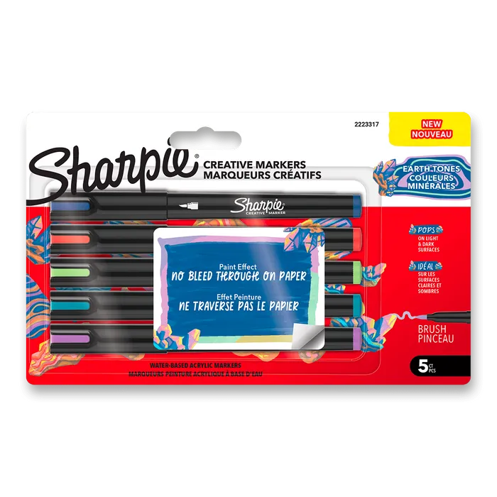 Hauptbild des Produkts Akrylový popisovač Sharpie Acrylic Marker Brush Earth Tones [5 ks]