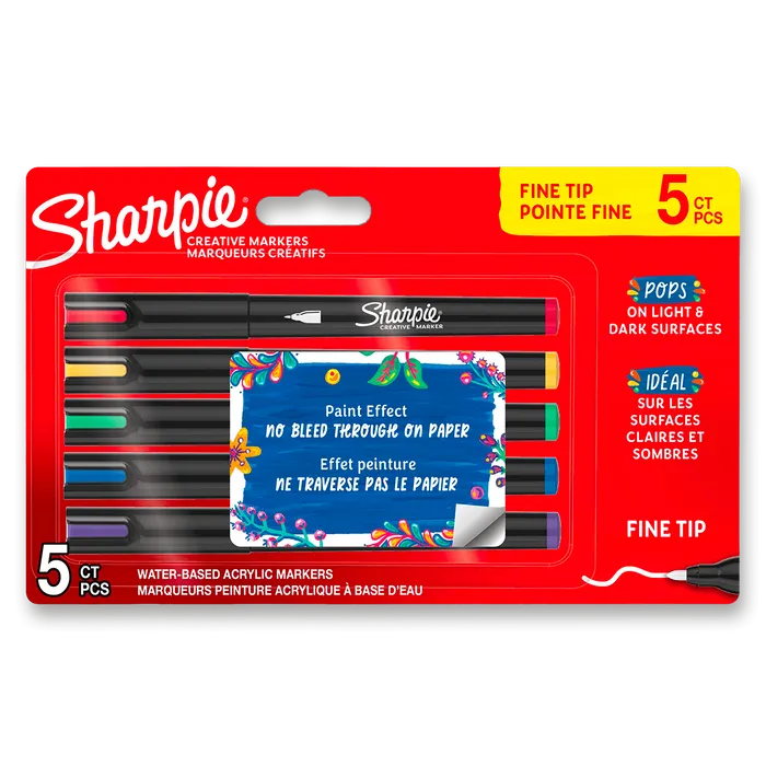 Hauptbild des Produkts Akrylový popisovač Sharpie Acrylic Marker Bullet Fine [5 ks]