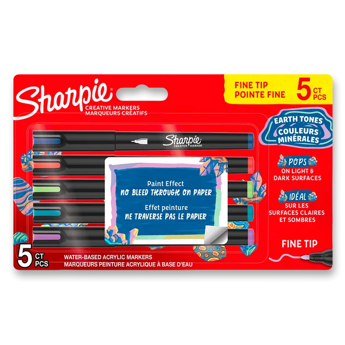 Hauptbild des Produkts Akrylový popisovač Sharpie Acrylic Marker Bullet Fine Earth Tones [5 ks]