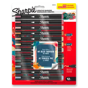 Sharpie Acrylmarker Bullet Fine Warme Farbtöne [12 Stück]