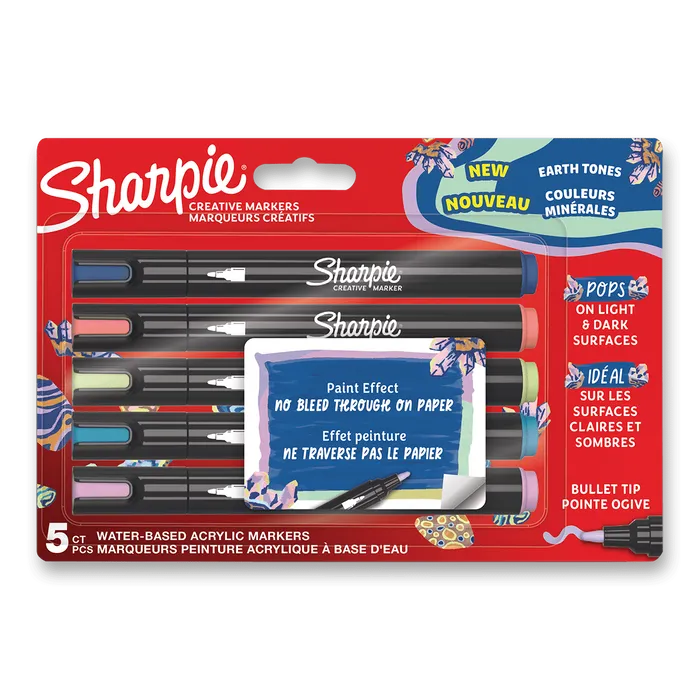 Hauptbild des Produkts Akrylový popisovač Sharpie Acrylic Marker Bullet - sada 5 barev