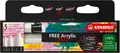 Acrylmarker STABILO FREE Acryl weiß 3er-Set - 3 Spitzen