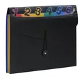 Rucksack mit Fächern „Rainbow Class“, 6-teilig, mit Sichtfenster, schwarz, PP, VIQUEL