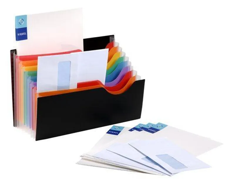 Hauptbild des Produkts Aktovka s přihrádkami "Rainbow Class", 9 částí, černá, PP, VIQUEL