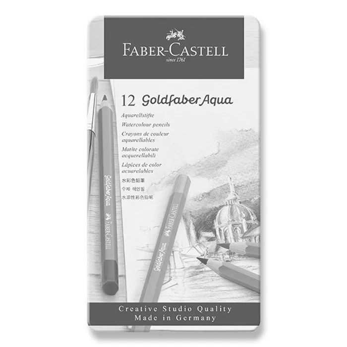 Hauptbild des Produkts Akvarelová Pastelka Goldfaber Aqua, plechová krabička 12ks  Faber Castell (114612)