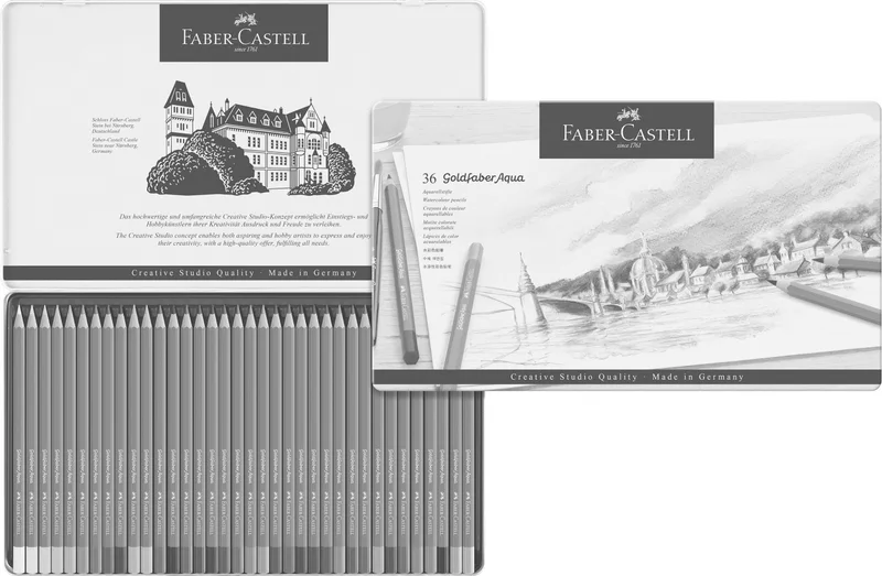 Hauptbild des Produkts Akvarelová Pastelka Goldfaber Aqua, plechová krabička 36ks  Faber Castell 114636