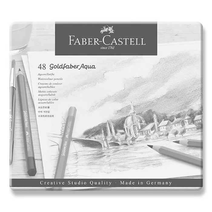 Hauptbild des Produkts Akvarelová Pastelka Goldfaber Aqua, plechová krabička 48ks Faber Castell 114648
