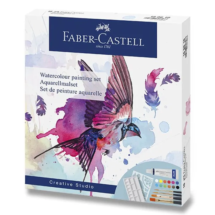 Hauptbild des Produkts Akvarelové barvy Faber-Castell 169618 sada 18 ks