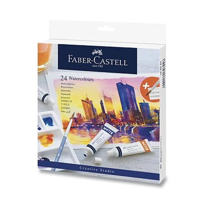 Hauptbild des Produkts Akvarelové barvy Faber-Castell 169624, 24 barev, tuba 9 ml