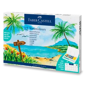 Aquarellfarben Faber-Castell mit Palette Tropical [12 Stk.]