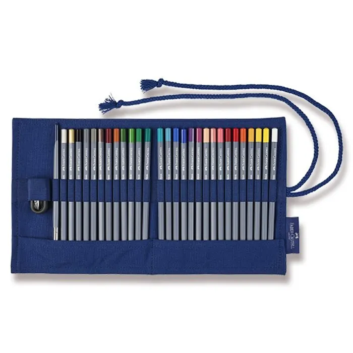 Hauptbild des Produkts Akvarelové pastelky Faber-Castell 114652 Goldfaber Aqua textilní pouzdro, 27 barev