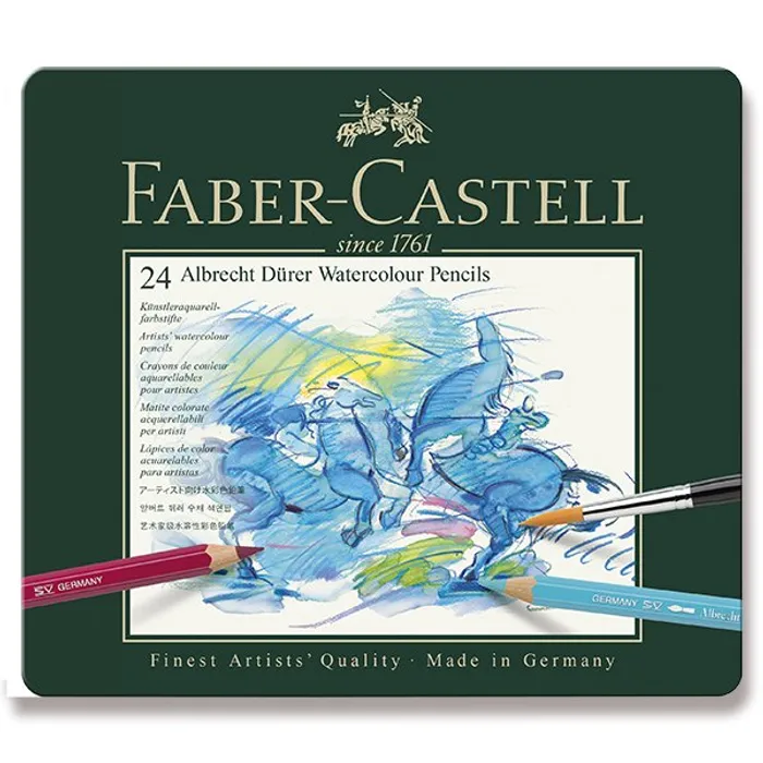 Hauptbild des Produkts Akvarelové pastelky Faber-Castell 117524 Albrecht Dürer plechová krabička, 24 barev