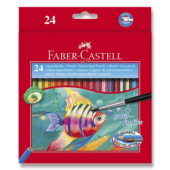 Hauptbild des Produkts Akvarelové pastelky Faber-Castell 24 barev + štětec