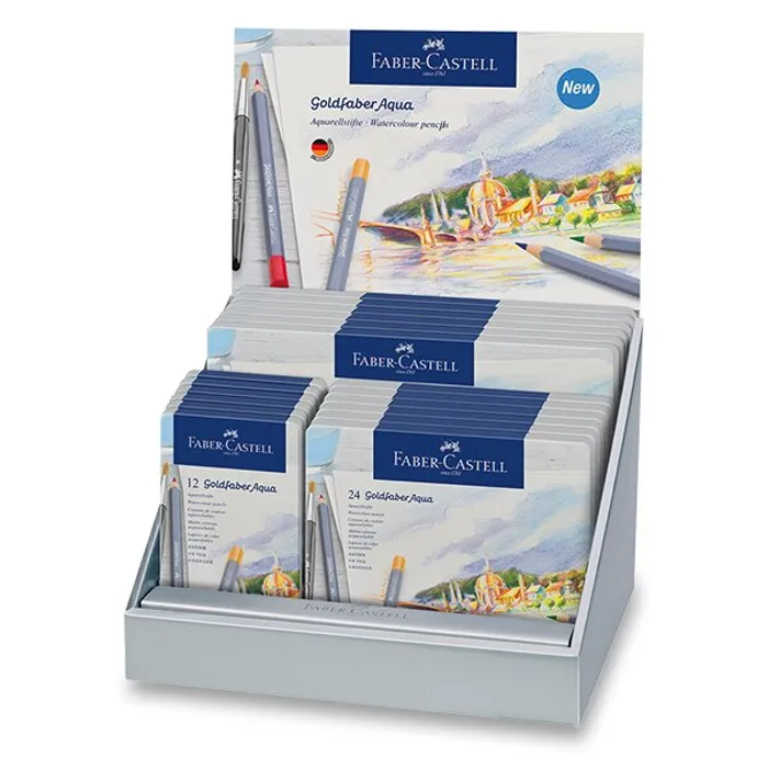 Hauptbild des Produkts Akvarelové pastelky Faber-Castell Goldfaber Aqua stojánek, 19 ks