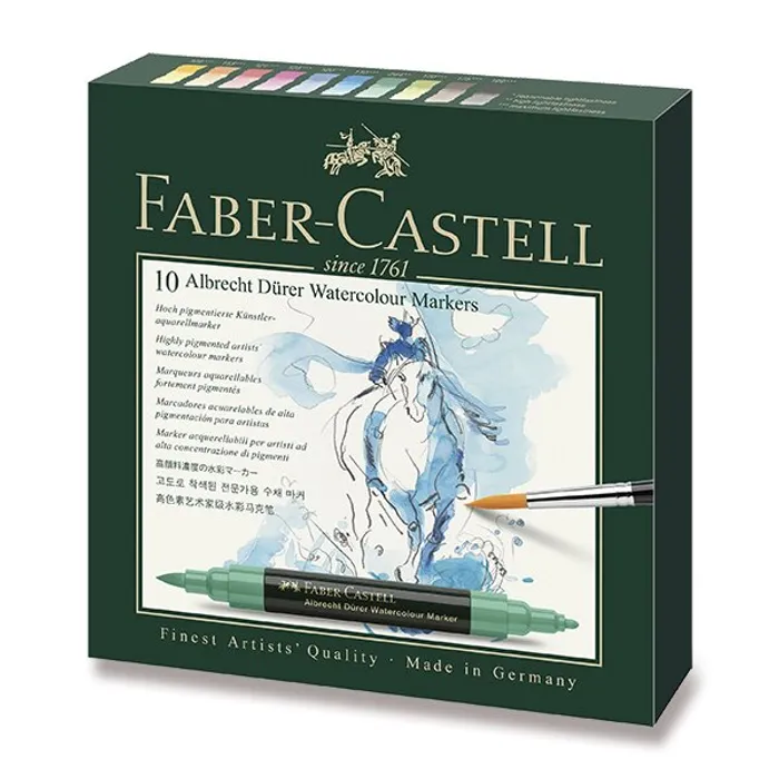 Hauptbild des Produkts Akvarelové popisovače Faber-Castell 160310 Albrecht Dürer 10 barev