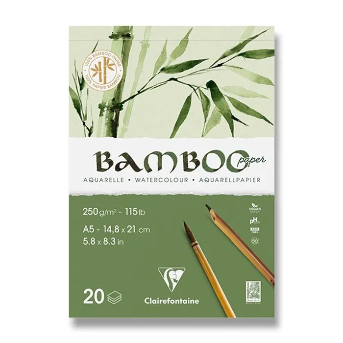 Hauptbild des Produkts Akvarelový blok Clairefontaine Bamboo A5, 20 listů, 250 g