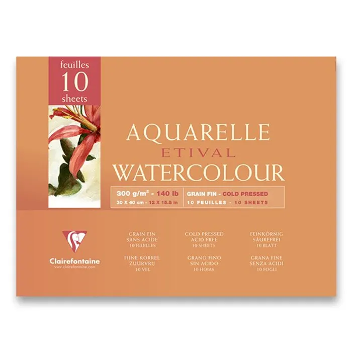 Hauptbild des Produkts Akvarelový blok Clairefontaine Etival Cold Pressed 30 x 40 cm, 10 listů, 300 g