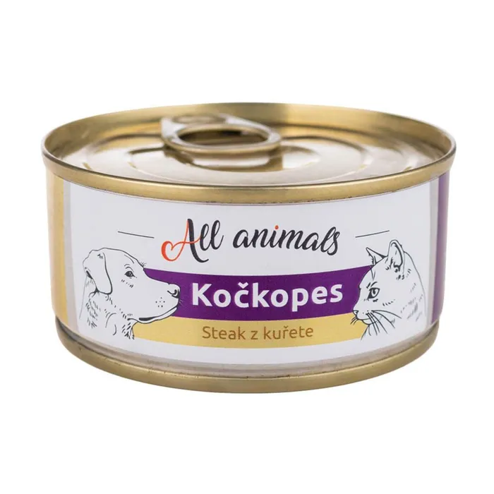 Hauptbild des Produkts ALL ANIMALS konzerva KOČKOPES steak z kuřete, 100 g