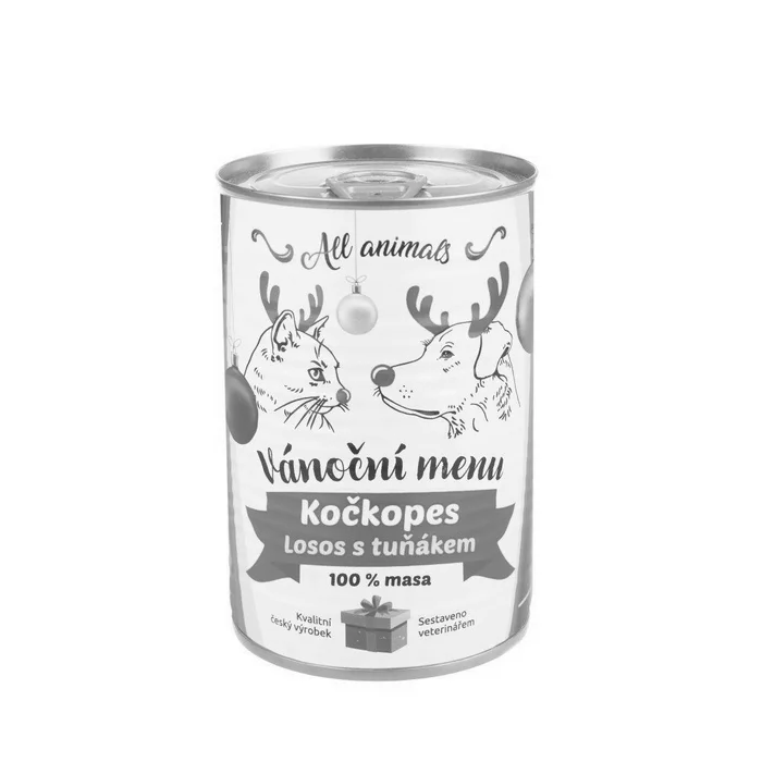 Hauptbild des Produkts ALL ANIMALS Vánoční menu KOČKOPES - limitovaná edice konzerva losos mletý s tuňákem 400 g