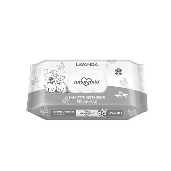 Hauptbild des Produkts AMOREMIO vlhčené čistící ubrousky, aroma levandule, 40 ks