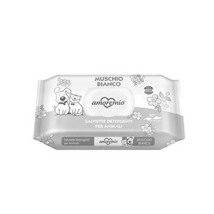 Hauptbild des Produkts AMOREMIO vlhčené čistící ubrousky, aroma White Musk, 40 ks