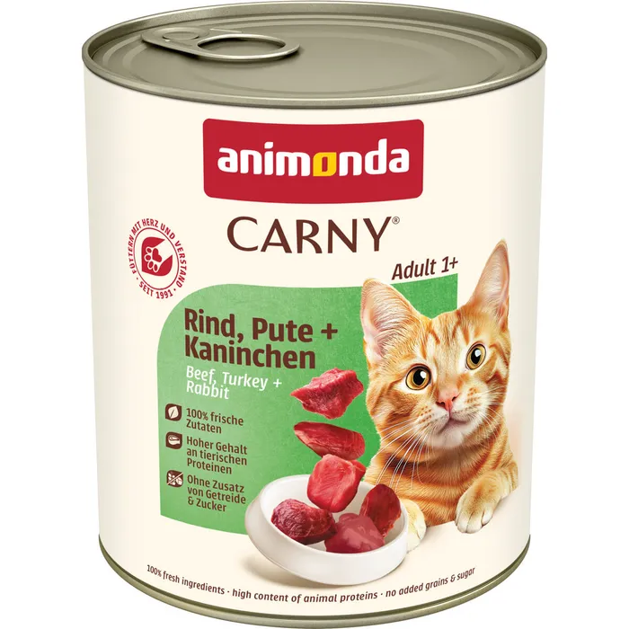 Hauptbild des Produkts ANIMONDA konzerva CARNY Adult - hovězí, krůta, králík 800g