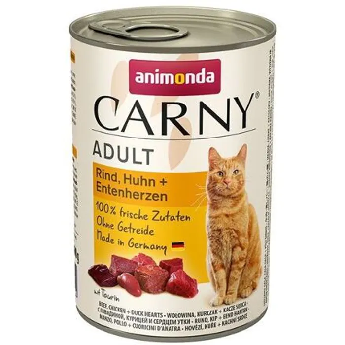 Hauptbild des Produkts ANIMONDA konzerva CARNY Adult - hovězí, kuře, kachní srdce 400g
