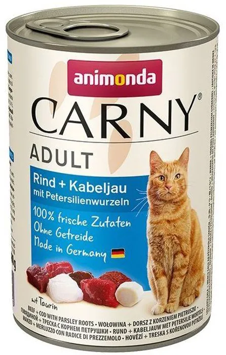 Hauptbild des Produkts ANIMONDA konzerva CARNY Adult -hovězí, treska, petržel 400g
