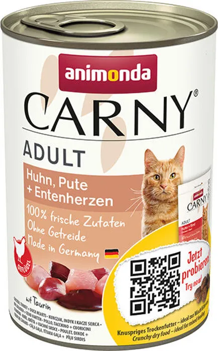 Hauptbild des Produkts ANIMONDA konzerva CARNY Adult - kuře, krůta+kachní srdce 400g