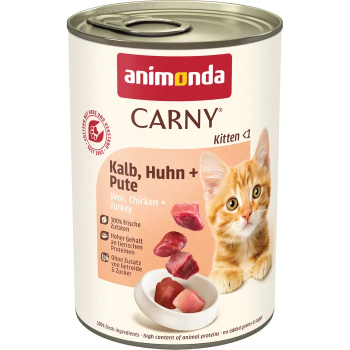 Hauptbild des Produkts ANIMONDA konzerva CARNY Kitten - telecí + kuřecí + krůta 400g