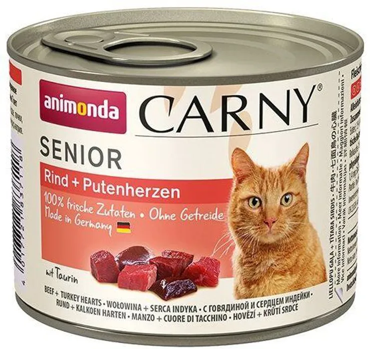 Hauptbild des Produkts ANIMONDA konzerva CARNY Senior - hovězí, krůtí srdce 200g