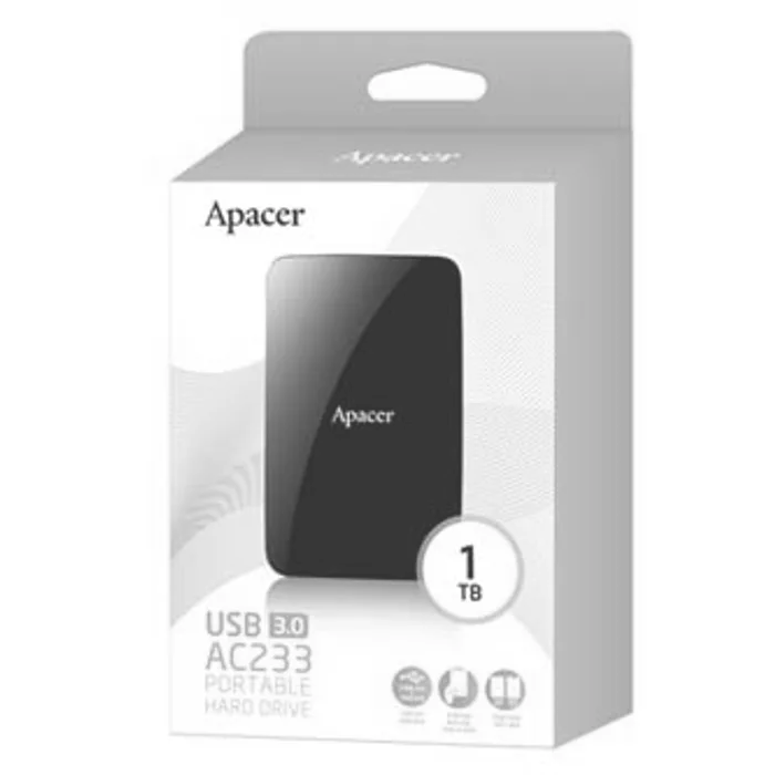 Hauptbild des Produkts Apacer externí pevný disk, AC233, 2.5", USB 3.0 (3.2 Gen 1), 1TB, AP1TBAC233B-S, čer
