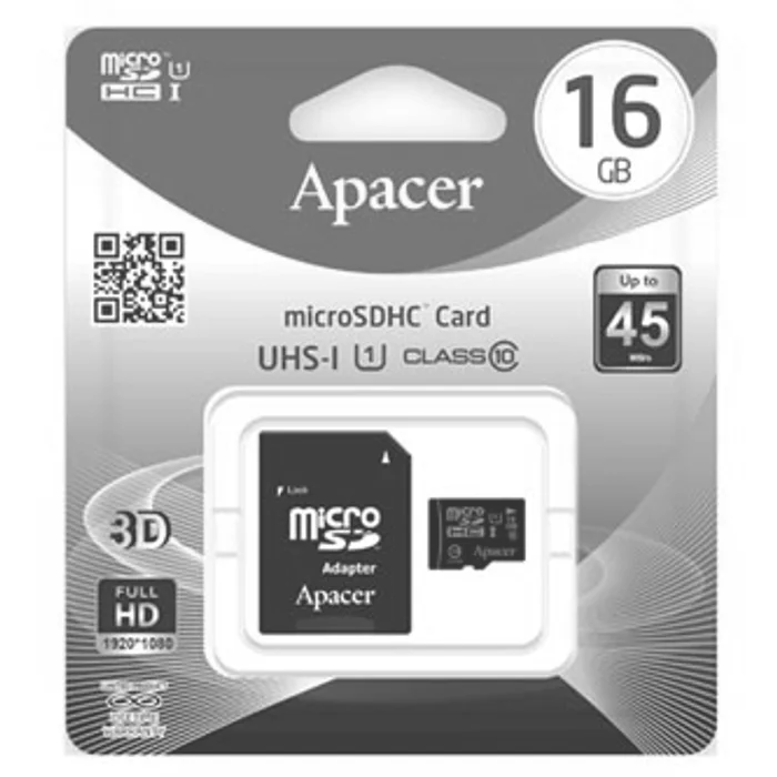 Hauptbild des Produkts Apacer paměťová karta Secure Digital, 16GB, micro SDHC, AP16GMCSH10U1-R, UHS-I U1 (Class