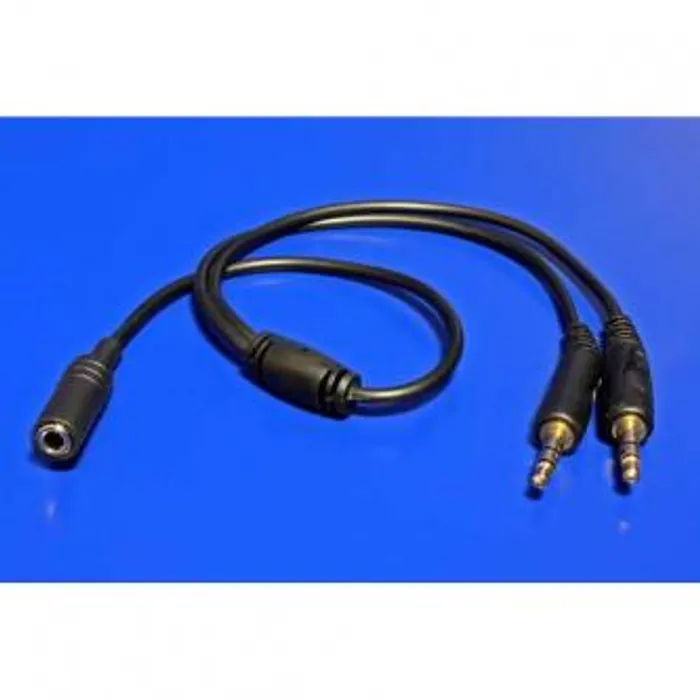 Hauptbild des Produkts Audio Redukce, Jack (3,5mm) 2x M-Jack (3,5mm) F (2-pólový), 0, stereo, černá, Logo